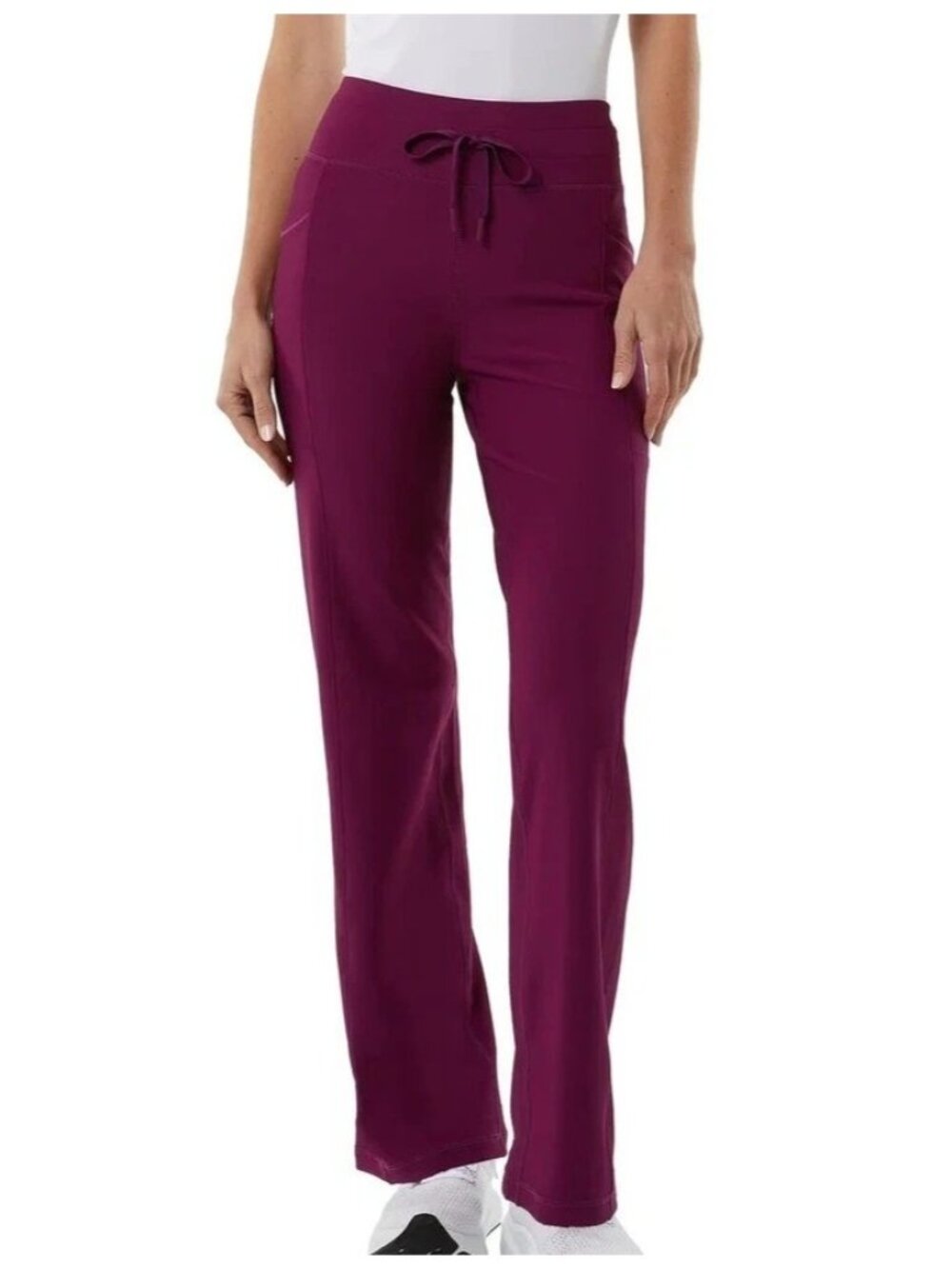 NWT 32 Degrees Cool Women's Large Active Flare Pants Purple Yoga Ribbed